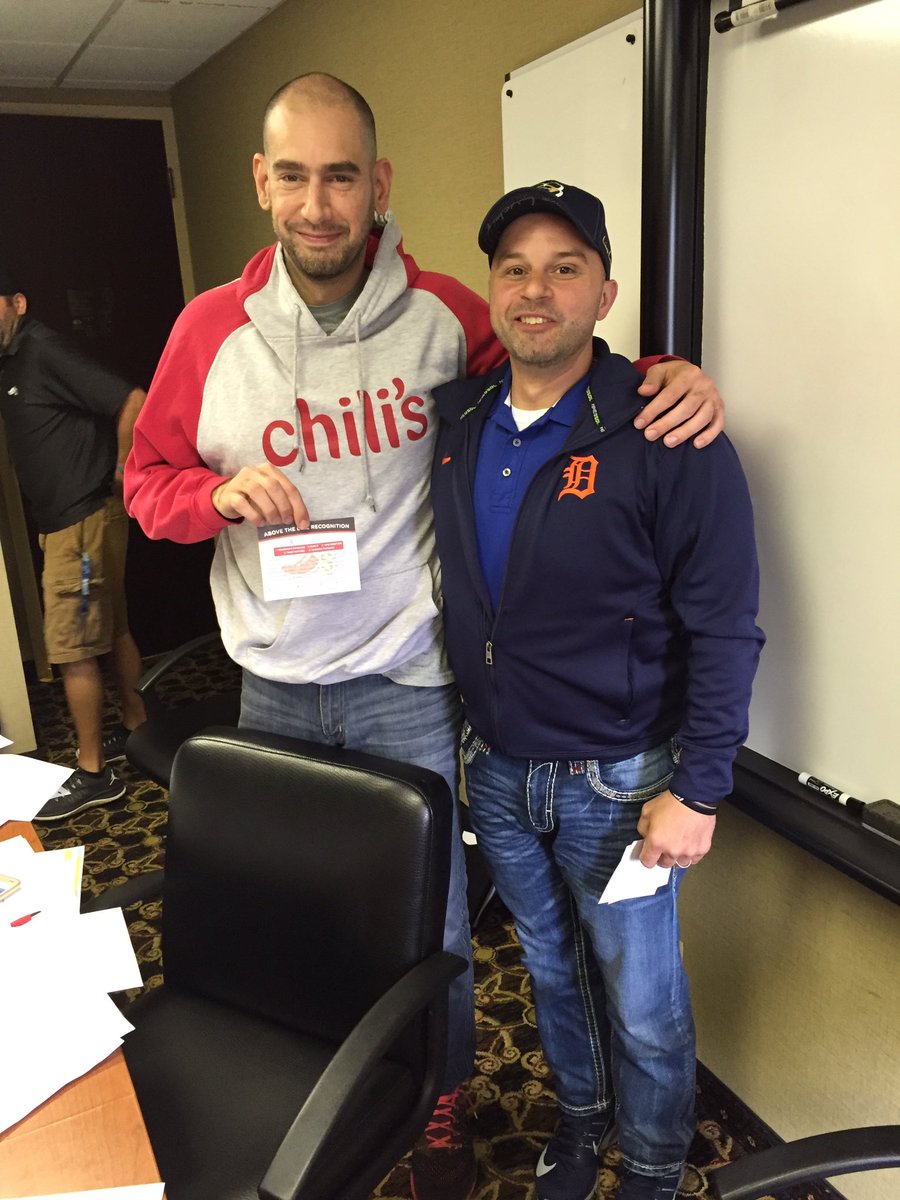 Hemipowerfox's tweet photo. Hospitality love for Napoleon, Danimal and Ara. Great job role modeling making guests feel special!  #TodaysChilis https://t.co/sCeR1K3MKF