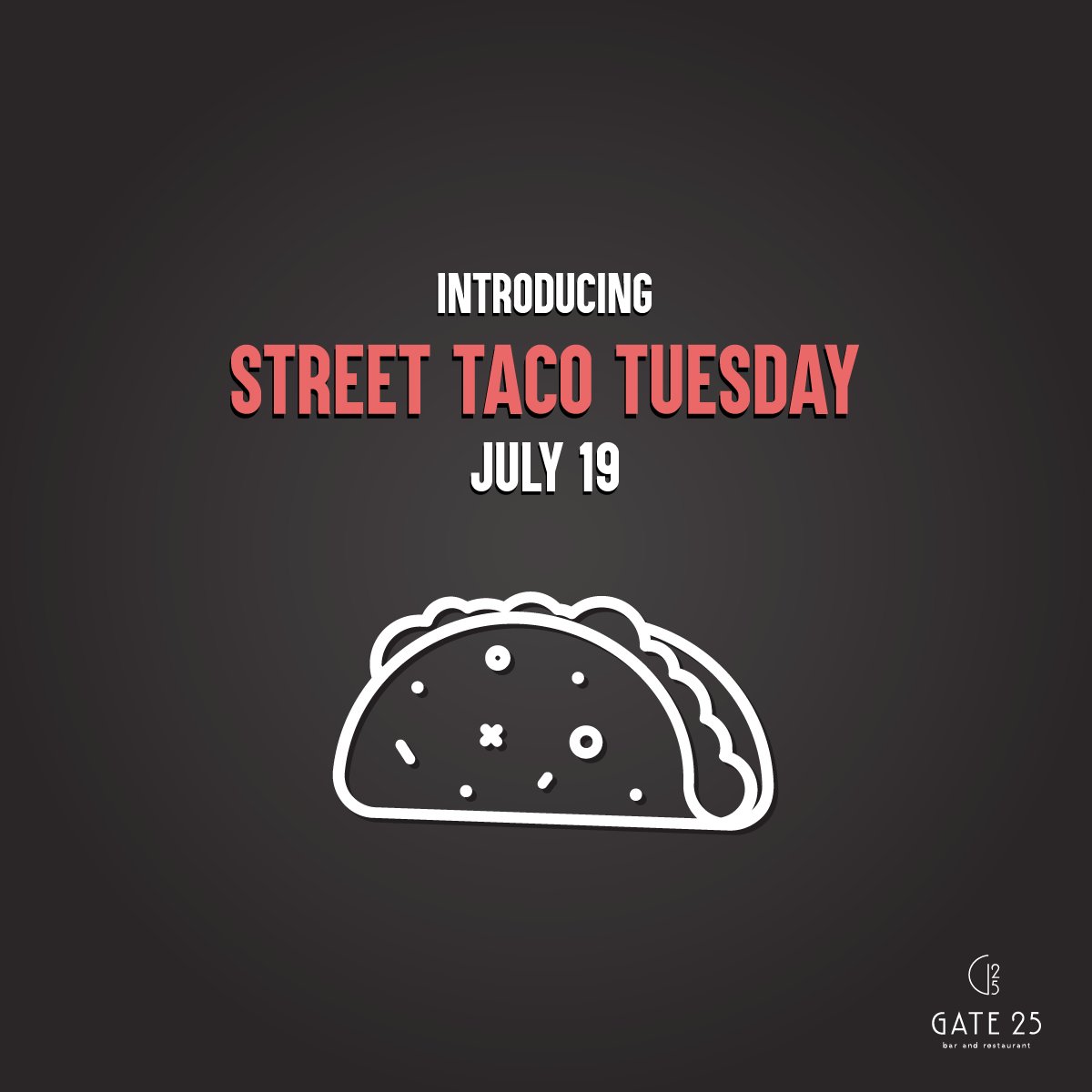 Gate25LNK's tweet photo. Tacos in #LNK just got a new neighbor — Street Taco Tuesday. Come on down July 19 for a chance to get a free order. https://t.co/dyLD2JIiSn