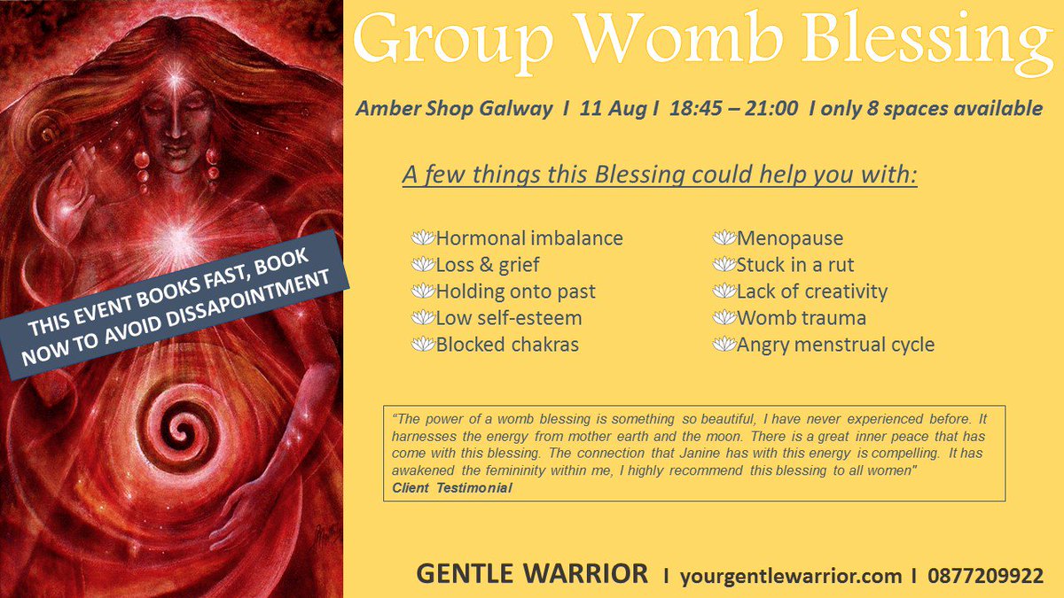 SoulWarriorIE's tweet photo. Ladies time for a womb blessing? #fillsupfast @WomensInspireIE @Tweetinggoddess https://t.co/yQJOptzKLj