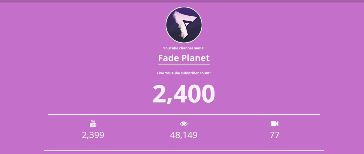 FadePlanet's tweet photo. Thank you guys for 2,400 subscribers! https://t.co/OgcrPO6KJN