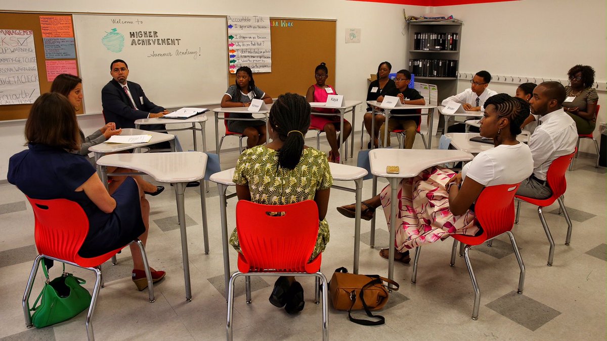 SecretaryKing44's tweet image. Really great day talking to @HigherAchieve scholars about importance of staying engaged in learning this summer.