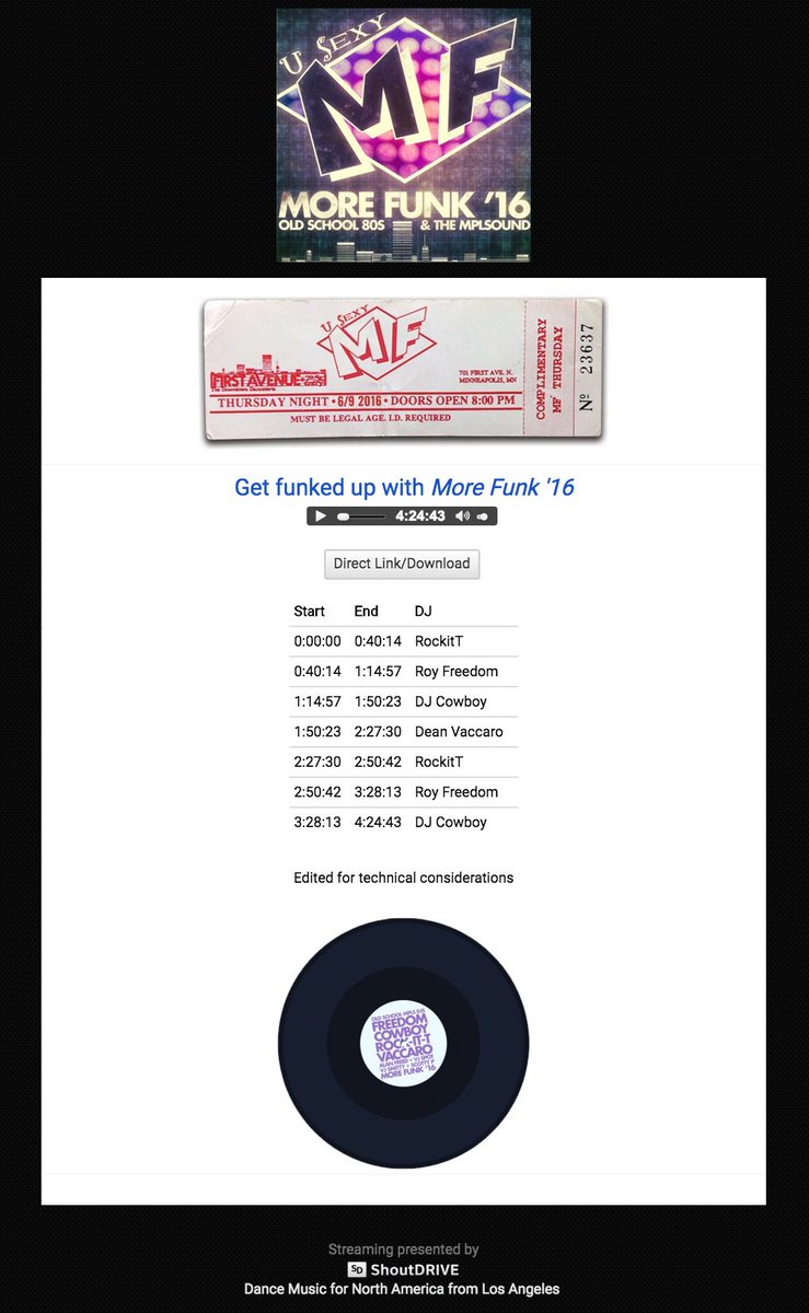 alanfreed's tweet photo. Need #MoreFunk? The 1st More Funk @ @FirstAvenue #MPLS in nearly 25 yrs! Turn it up to 11!
https://t.co/Bu8T4hBm8s https://t.co/ZWPJ2q9k7d