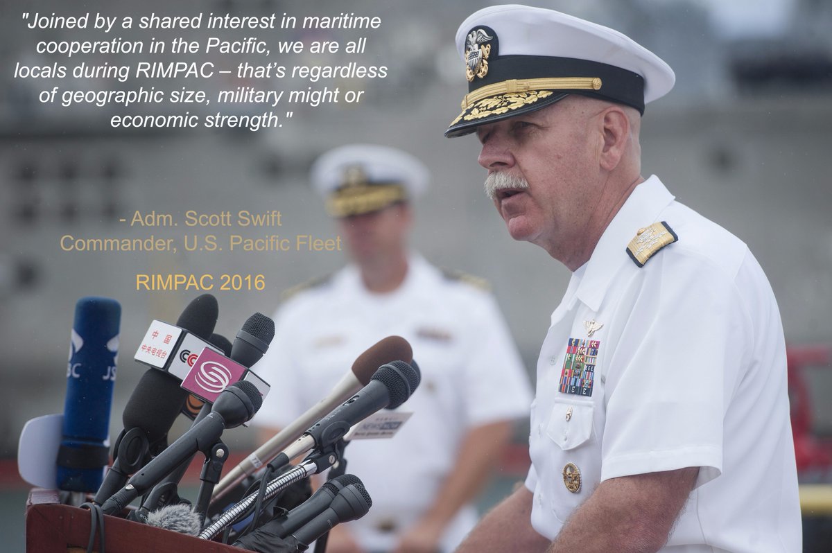 FacesofPACOM's tweet photo. Seen at @JointBasePHH. Adm. Swift talks @RIMPAC_2016 at opening press conference.

@USPacificFleet #PACOM #rimpac https://t.co/Y0Lxw287SI
