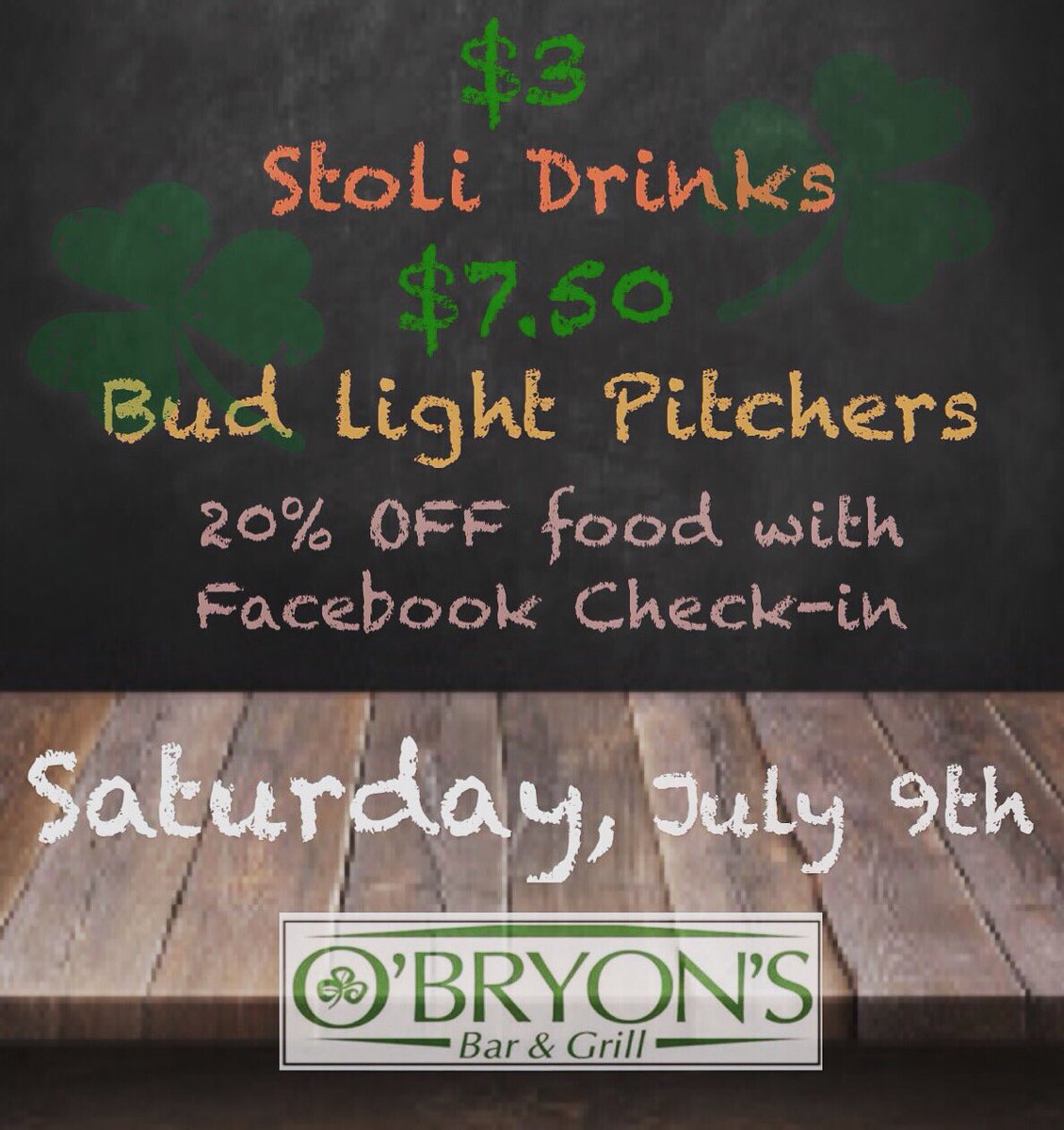 Obryons's tweet photo. Great #specials this #saturday !!
#checkitout #obryons https://t.co/P8LaQA569E