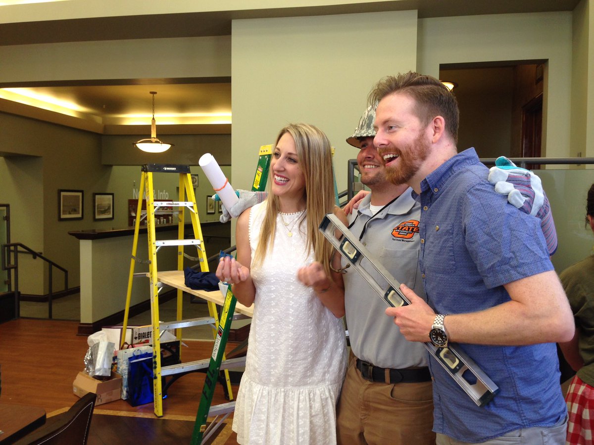 TulsaFBC's tweet photo. Our staff celebrating @kendalrader and @mmcmahon_'s wedding shower with gifts to help "build" up their marriage! https://t.co/zr2eJpxjPi