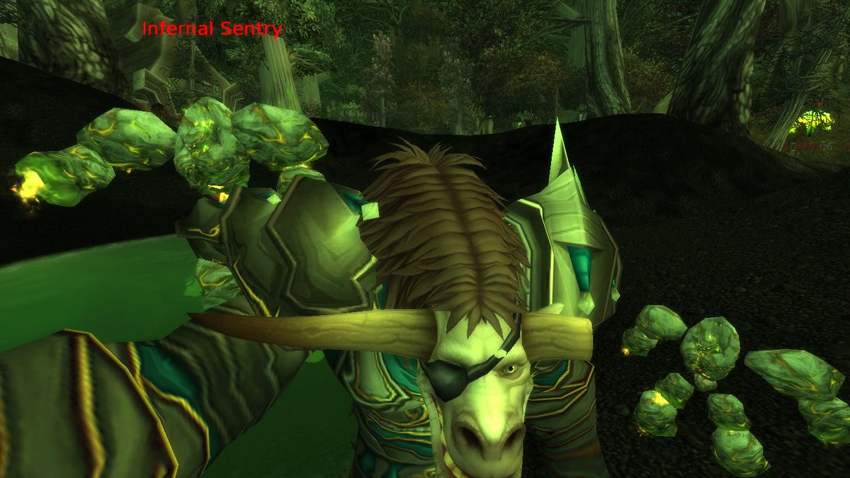 chiphoof's tweet photo. Infernal + Minfernal FTW. Nothing like a greenish Felwood selfie! #Spartybounty #Warcraft https://t.co/W2hqD6LEzb