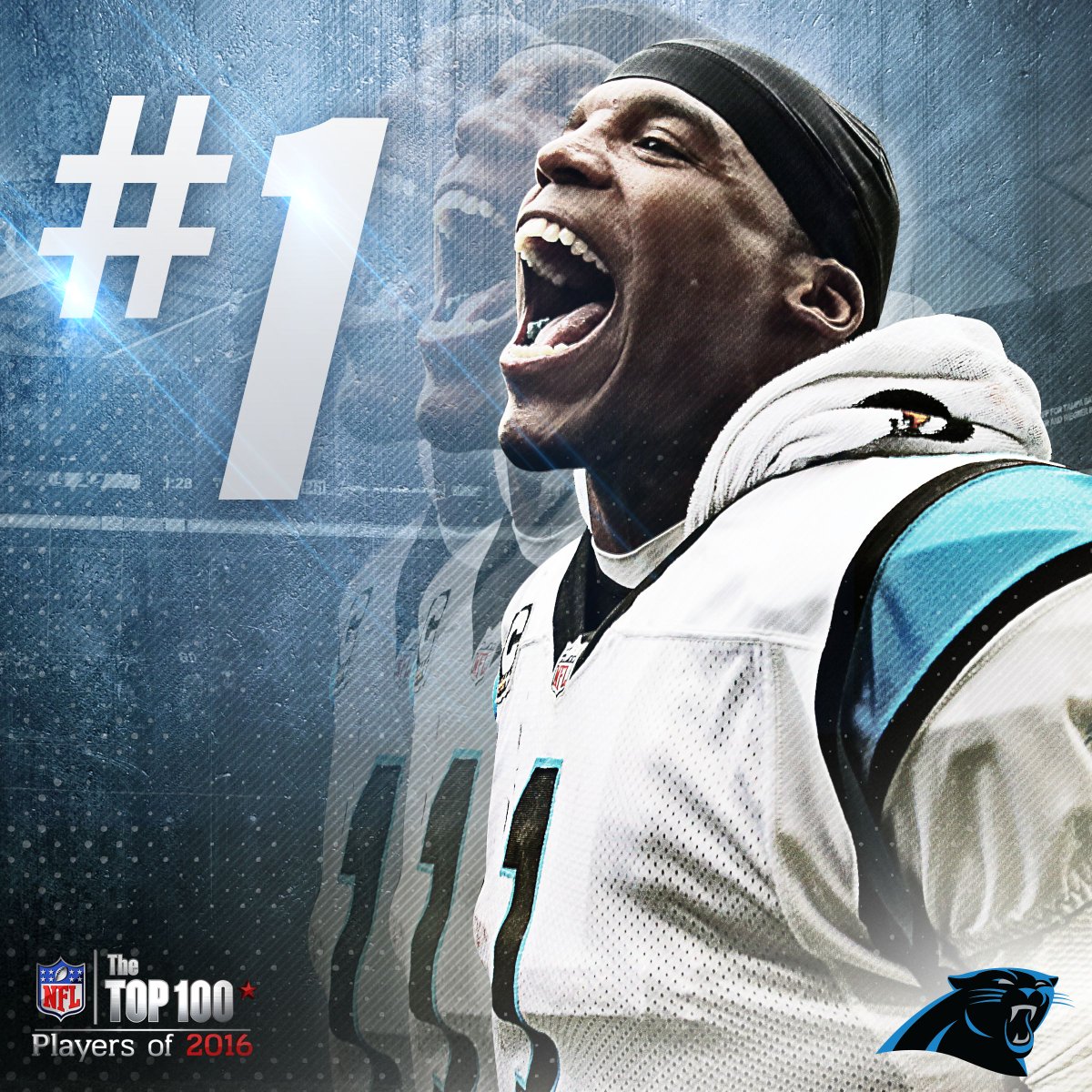 Panthers's tweet photo. The No.1 player in the #NFLTop100…#Panthers QB Cam Newton!!! 

More Info » https://t.co/zefhjopKHZ https://t.co/ZASQ5VN3c3