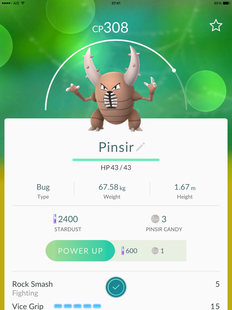 darkzane09's tweet photo. Find Pinsir Cp308!? #PokemonGO https://t.co/IlSdQR3pv1