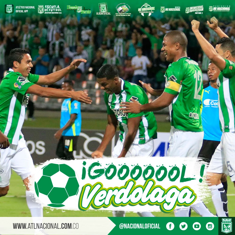 nacionaloficial's tweet photo. ¡Gooooooooooool de Nacional! Gooooooooooooool de Miguel Borja. Sao Paulo 0 - 1 Atlético Nacional. #MiNacionalEnVivo https://t.co/2fniljaYr8