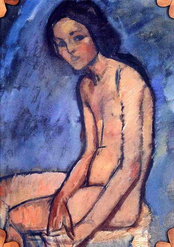 Seated nude goo.gl/oyxq2M #fineart #modigliani