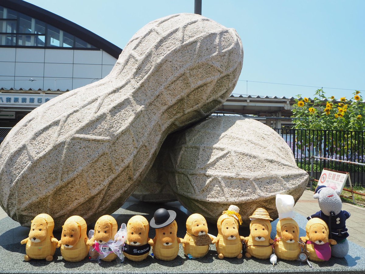 A statue of peanuts? About 70% of Japanese peanuts are made here