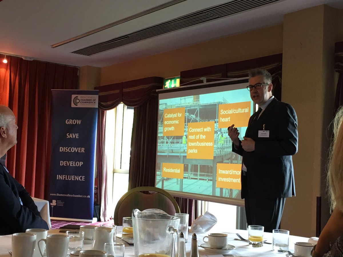 RT <a href="/GKAlimited/">GKA Limited</a>: Interesting talk on Bracknell town centre redevelopment at Chamber Breakfast 'next generation' event