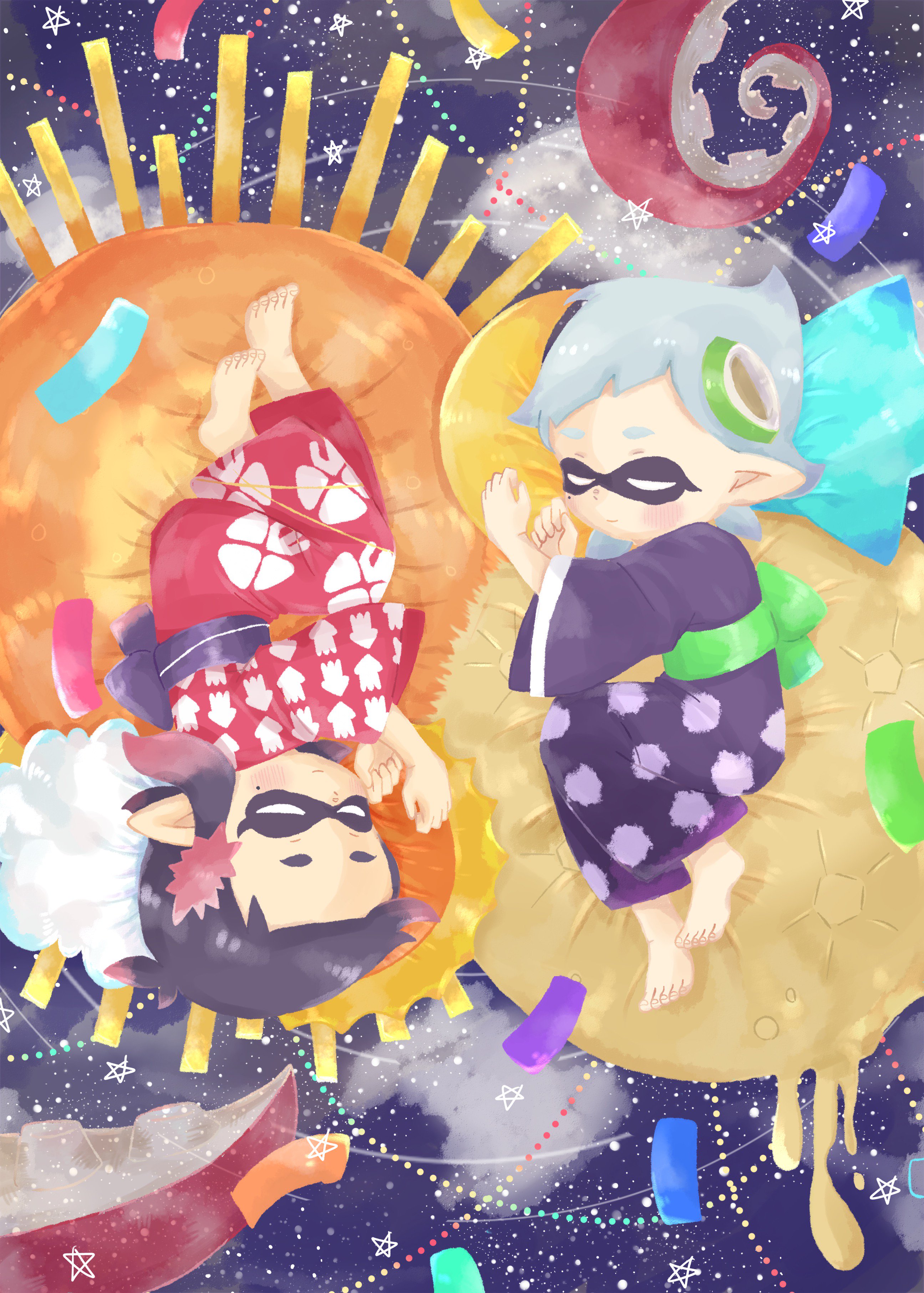 星乃すぐはる 七夕イラスト スプラトゥーンがこれからもずっとずっと遊べますように 七夕 スプラトゥーン Splatoon シオカラーズ T Co H2yvyrnuvq Twitter