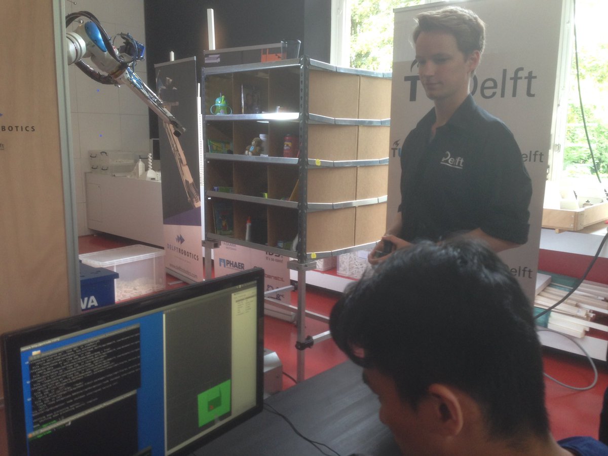 The champions from <a href="/teamdelft_apc/">Team Delft</a> demonstrate their robot today at the <a href="/sciencecentre/">Science Centre</a> #amazonpickingchallenge