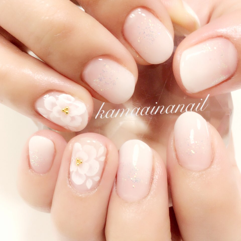 Kamaaina Nail 夏ネイル 上品ネイル お姉さんネイル おしゃれネイル 大人ネイル オフィスネイル シンプルネイル お花ネイル カマアイナネイル Kamaainanail