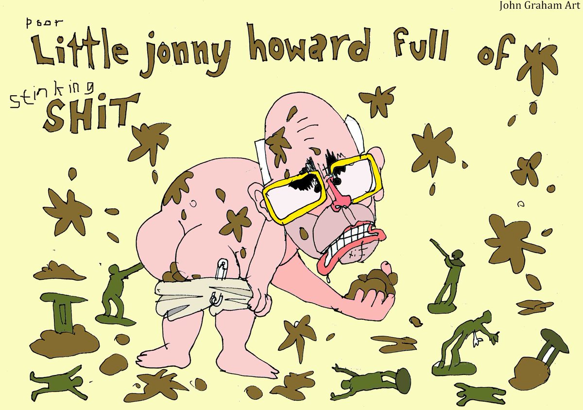 JohnGrahamart's tweet photo. wee johnny howard war criminal n coward #Chilcot #ChilcotReport #ChilcotsLastLine #JohnHoward #BlairWarCriminal https://t.co/01zwXDlUTg