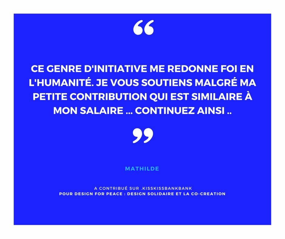 🔝🔝LE  TEMOIGNAGE DU JOUR 🔝🔝
J- 7 #SupportDesignForPeace
►kisskissbankbank.com/fr/projects/de…