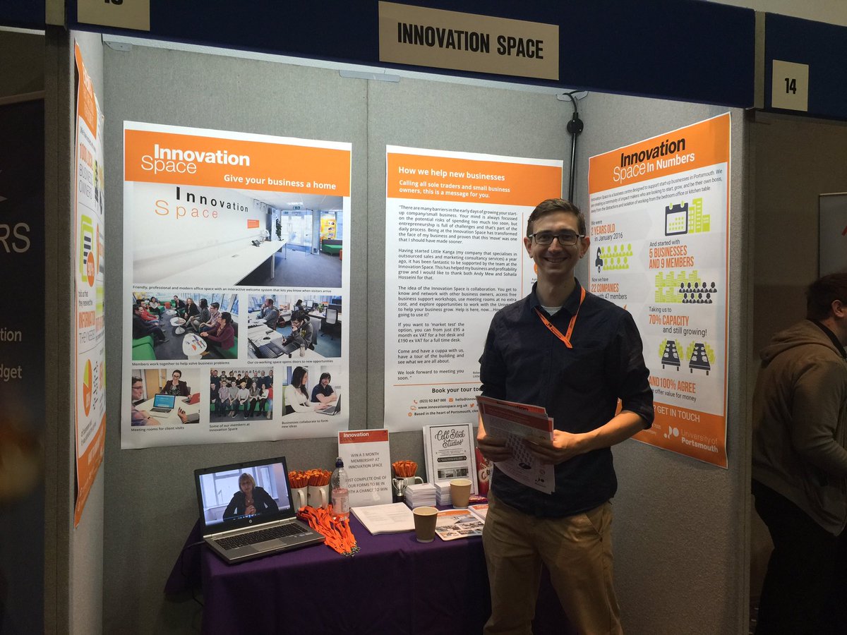 YourLittleKanga's tweet image. All set up at #PBE16 @innovatepompey stand. Come along and say hello to Andy, Sohaila and Me! @PortsmouthExpo #biz