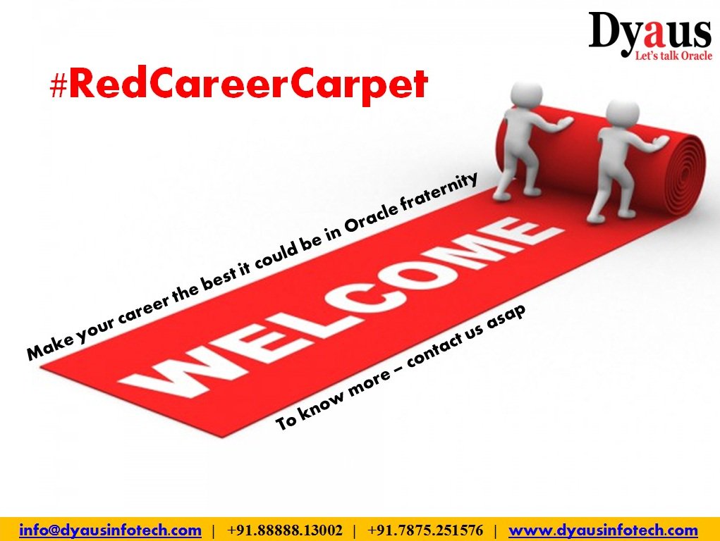 DyausInfotech's tweet image. #RedCareerCarpet #CareerInOracle #OracleJobs #OracleTraining #OracleTechnicalConsultant #LetsTalkOracle