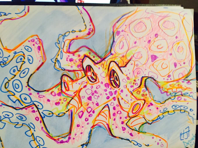 Idk if you can even tell if it's an octopus I'm too drunk to tell by my friend wanted me to draw one 