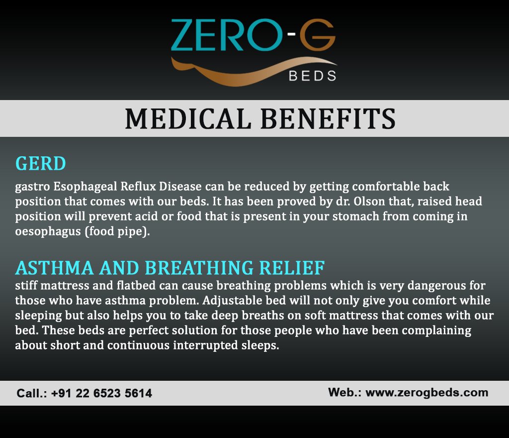 Zero-G Beds
For more details:-
call us on:+91 22 6523 5614
zerogbeds.com