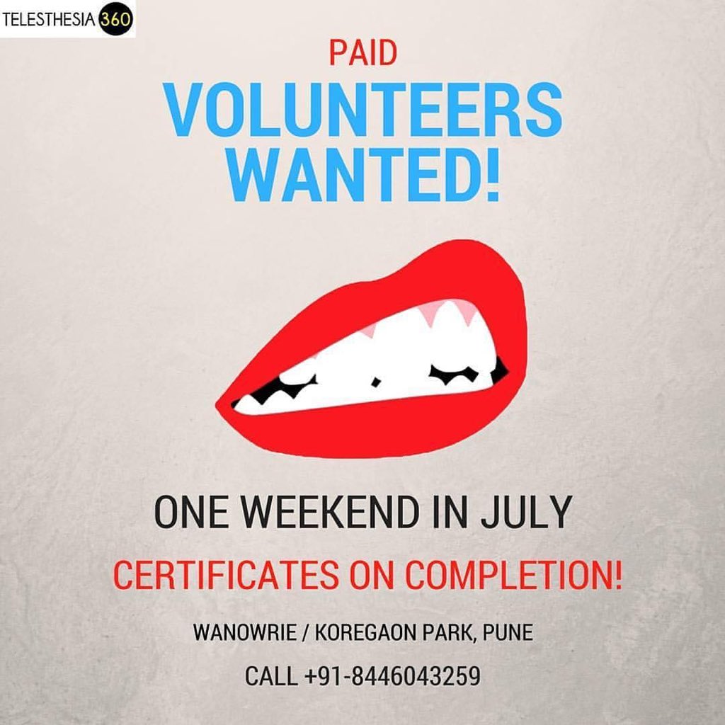 telesthesia360's tweet photo. WANTED! Hello girls? Wanna earn some money this weekend?
Come join us for a fun filled campaign #pune #internship https://t.co/2xPi2fLG06