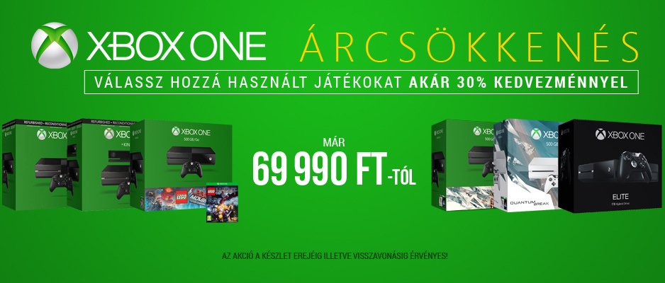 576KByte's tweet image. Csapj le Xbox One gépcsomagokra már 69 990 Ft-tól! 576kb.hu/xbox-one-arcso…