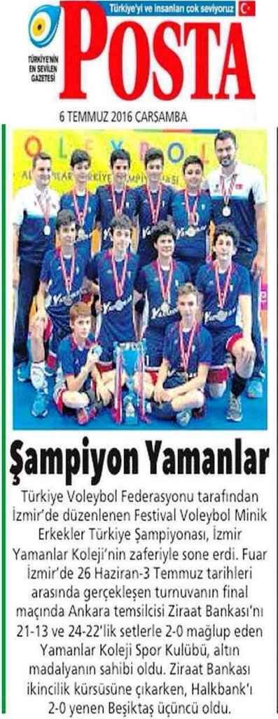 YamanlarEgitimK's tweet photo. Yamanlar Koleji Spor Kulübünün
Türkiye Şampiyonluğunun🏆
Basın Yansımaları-1

📰Hürriyet
📰Habertürk
📰Posta
📰Yeni Hayat https://t.co/B9U1UUZK1W