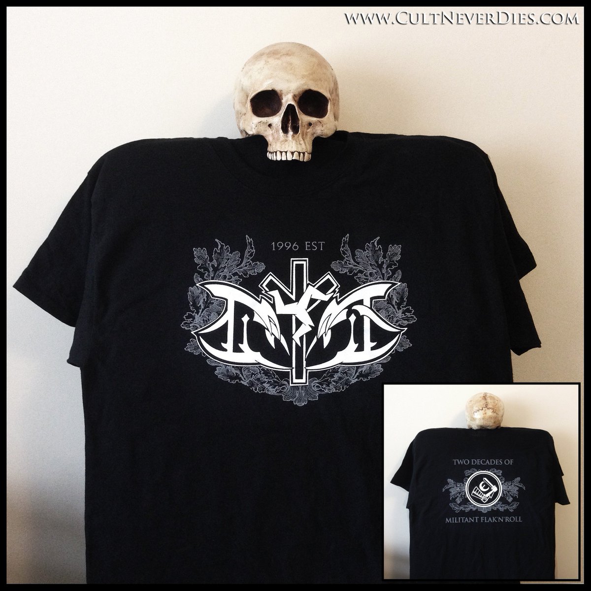 CultNeverDies's tweet photo. LOITS: 'Two Decades of Flak N Roll', limited shirt exclusive to https://t.co/n0YedcbxOh #loits #blackmetal https://t.co/nbDnTsvnGN