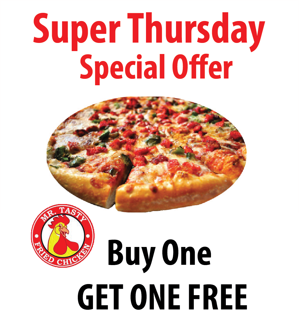 mrtastyfried's tweet photo. #Super Thursday Special Offer #Buy One Pizza and Get One FREE https://t.co/N3YnMRIlLd