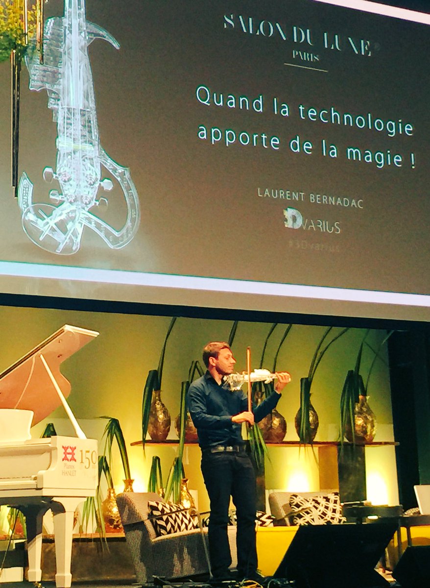 IOTAelement's tweet photo. L'impression 3d au service de la musique @BernadacViolin #salonduluxe #music #3dprinting https://t.co/31ETRp44fA