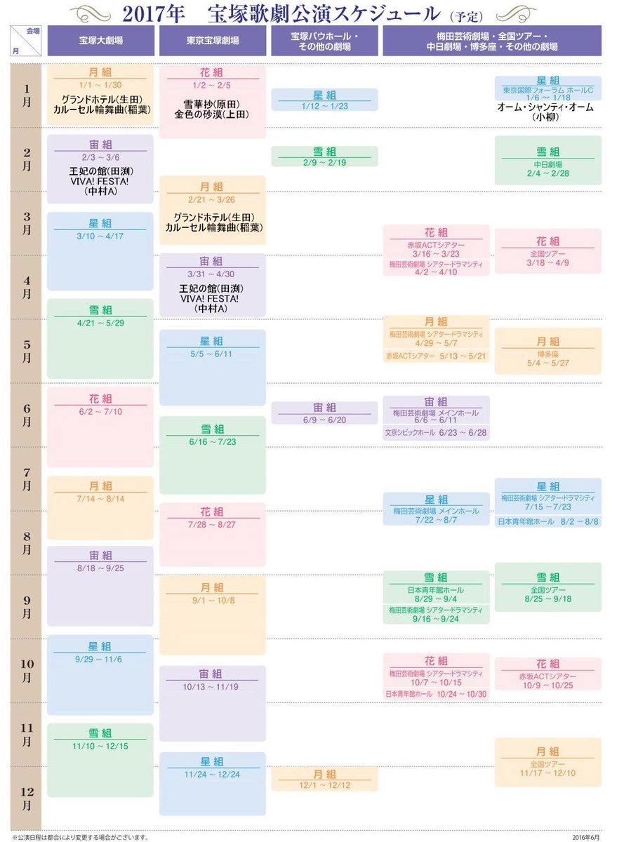 なーが V Tvittere 16年と17年の宝塚スケジュール 16年は巴里祭の日程を間違っていたのを訂正 鈴奈さんと風ちゃんのサロンコンサートを追加