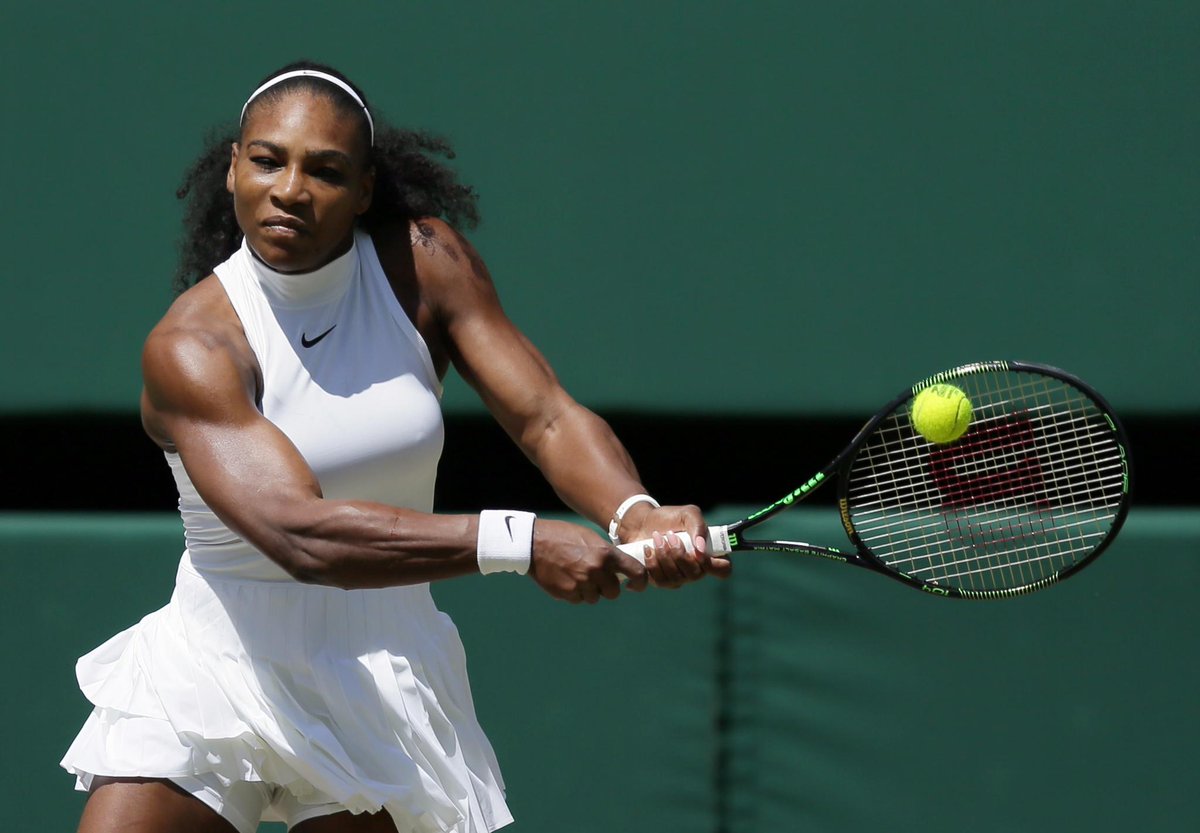 SportsCenter's tweet photo. Domination.

Serena Williams rolls past Elena Vesnina, 6-2 , 6-0, for a spot in the Wimbledon final. https://t.co/WaoeDG4AmF