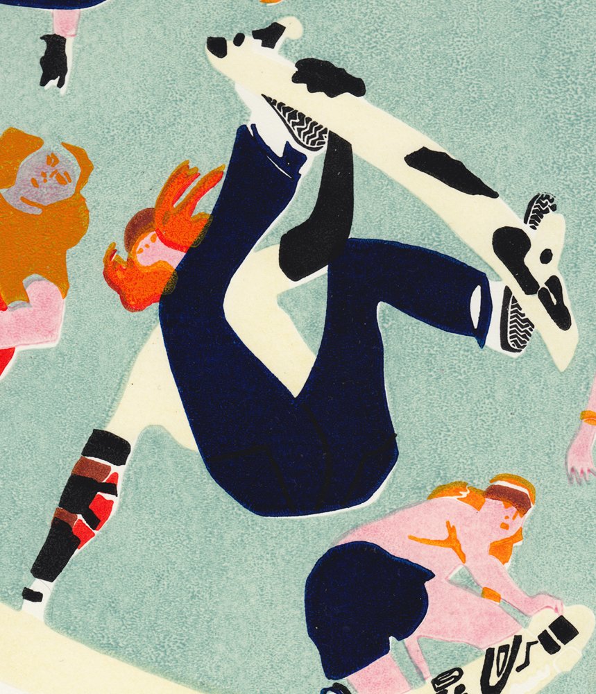 Pool Skaters - new linocut available now on <a href="/artfinder/">Artfinder</a> artfinder.com/product/pool-s… extremely limited edition of 10