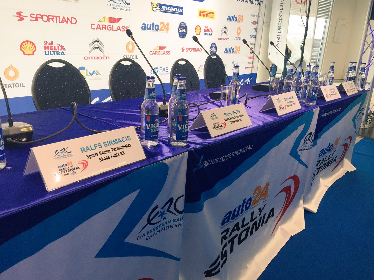 Second press conf today 1300 local time <a href="/ralfssirmacis/">Ralfs</a> @sirmacis_simins <a href="/SRT_lv/">SRT</a> <a href="/plangisarapuu/">Siim Plangi</a> <a href="/FIAERC/">FIA European Rally Championship</a> <a href="/GustavKruuda/">Gustav</a>