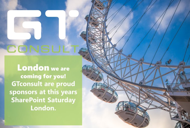 GT_consult's tweet photo. London Watch out GTconsult are proud sponsors at this years  #SharePoint Saturday London #SPSLondon #GTtakeover https://t.co/nTLCa06wlv