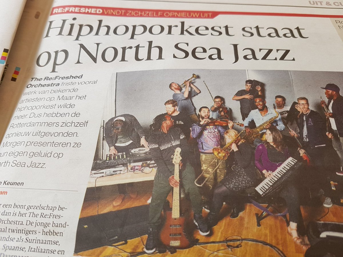 Heel tof, <a href="/Refreshorchestr/">Re:Freshed Orchestra</a> uitgebreid in <a href="/RDStad/">AD Rotterdams Dagblad</a>. Morgen live op <a href="/northseajazz/">NN North Sea Jazz Festival</a>!