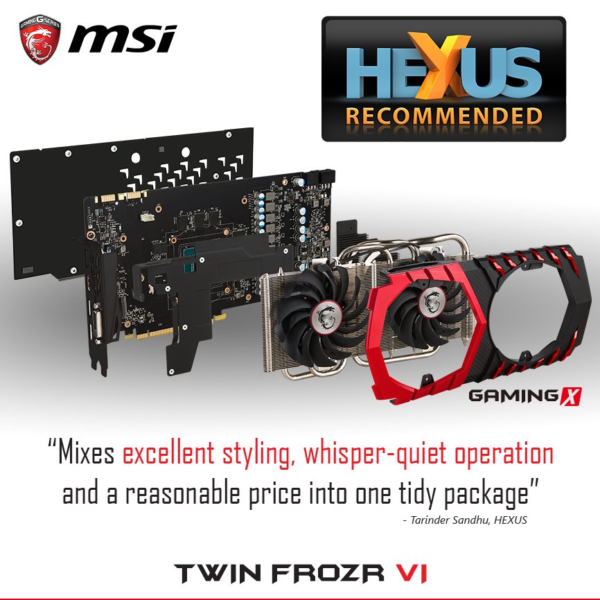 MSI__UK's tweet photo. #MSI wins the "Recommended" award at #HEXUS for the GTX 1070 #GAMING X 8G. Read now @ https://t.co/3Cvwn4Kzl8 https://t.co/3UeTyCy7GX