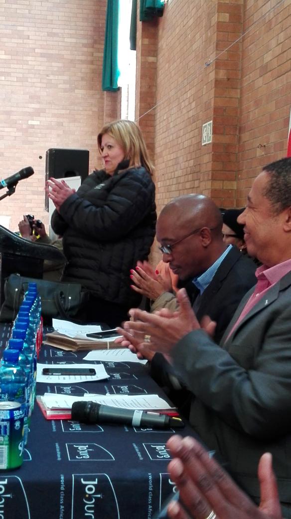CityofJoburgZA's tweet photo. #MayorTau &amp; MMCs are at South Hills to handover title deeds, Joburg continues to deliver services #Bualesechaba ^KM https://t.co/G7tiNxftR8