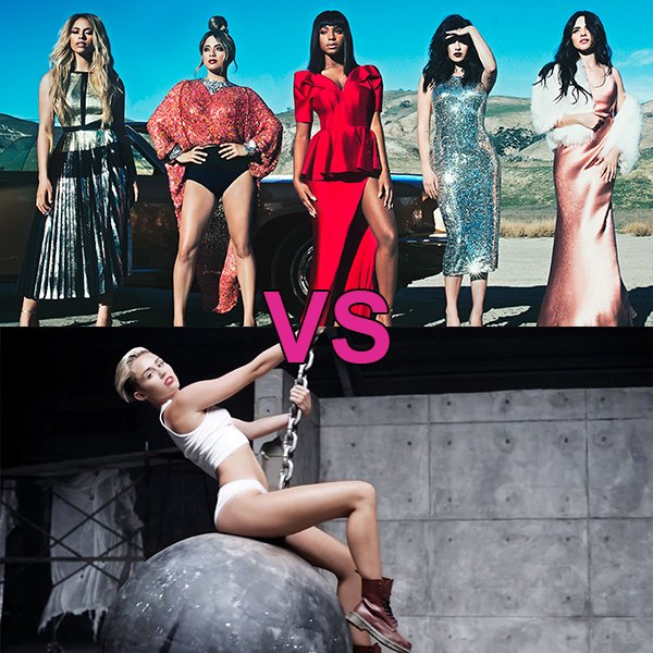 TheLoopAu's tweet image. It's @MileyCyrus - 'Wrecking Ball' vs. @FifthHarmony - 'Sledgehammer' this week! Vote #LoopOff5H or #LoopOffMiley