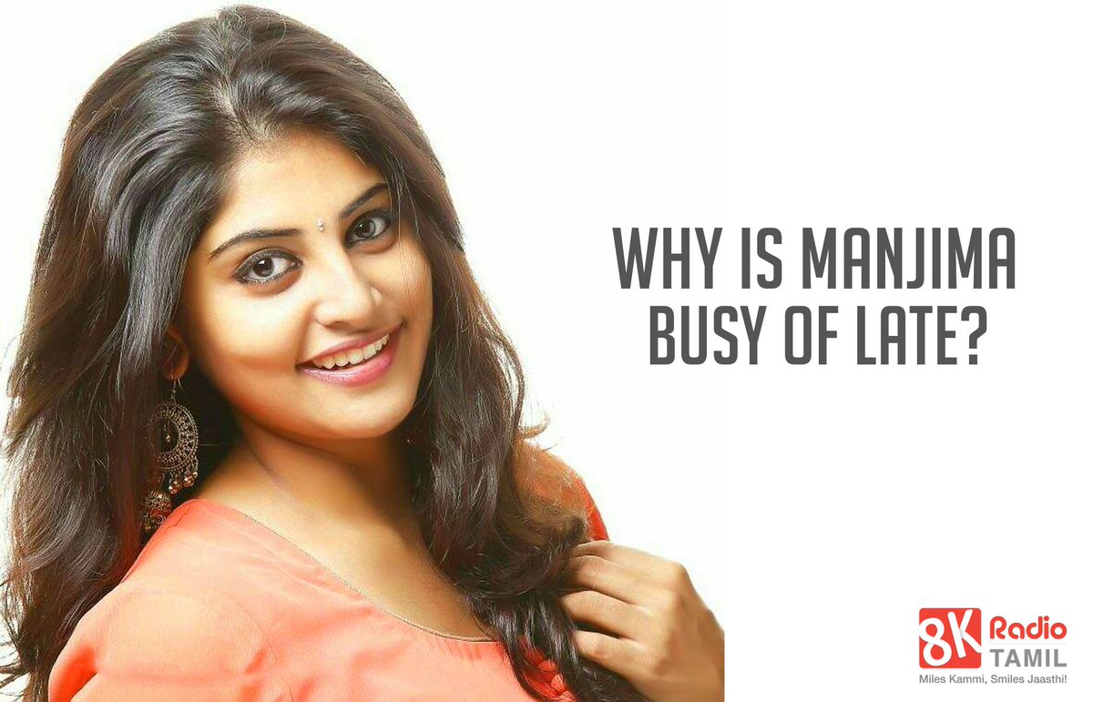 8kradiotamil's tweet photo. What has been keeping #ManjimaMohan busy? 
Tune into #KollywoodPecker with #RjSara at 10 AM! EST, CST and PST! https://t.co/frZ1ivVAPn