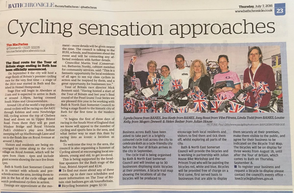geometrypr's tweet photo. Fantastic &amp; exciting opportunity for businesses in city centre to welcome #ToB2016 to Bath https://t.co/AnMOu4tp0F
