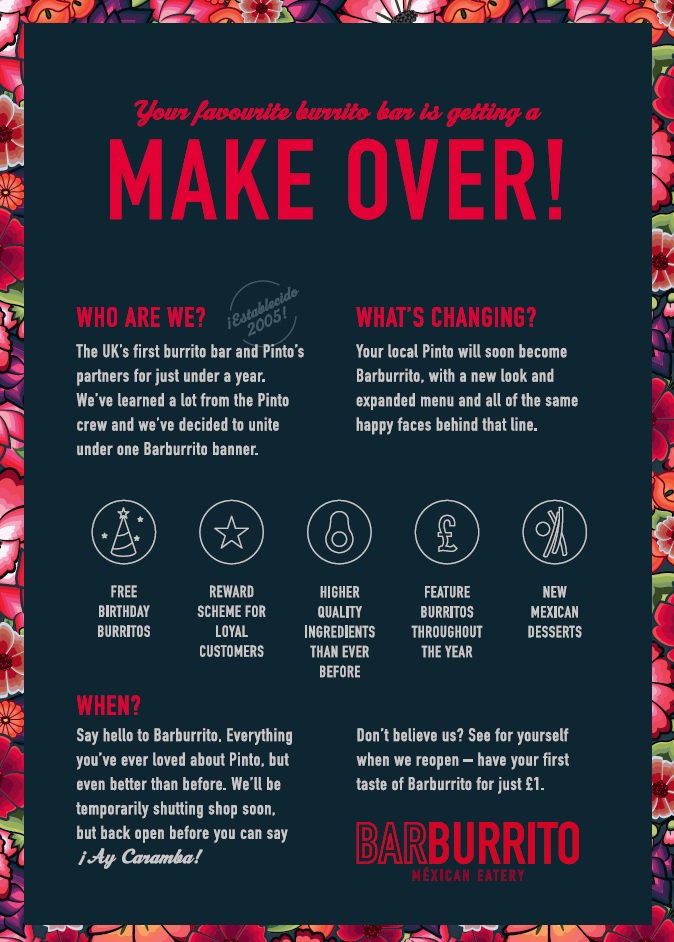 We have re-branded to Barburrito! Follow them so you don't miss out on the latest news &amp; offers! <a href="/barburtweeto/">Barburrito</a>!