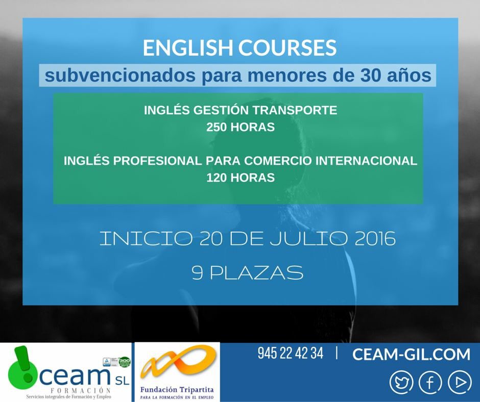 Let's go!🇬🇧

Cursos de Inglés subvencionados por la @F_Tripartita 

Para menores de 30 años. 

#Formación #Vitoria