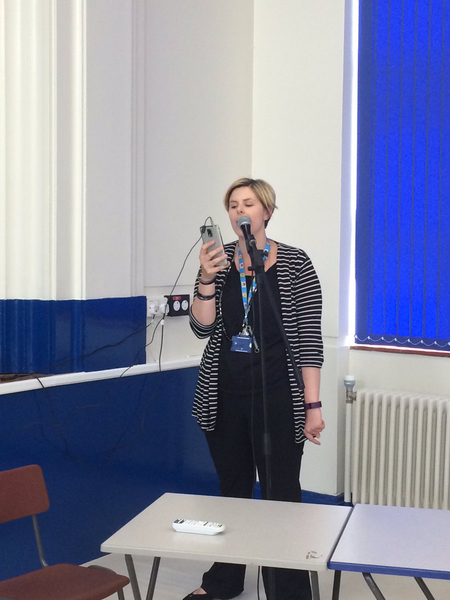 MrsKHarper's tweet image. Practising for end of term teacher sing off #youtubesensation #notcompetitiveatall @CromerAcademy