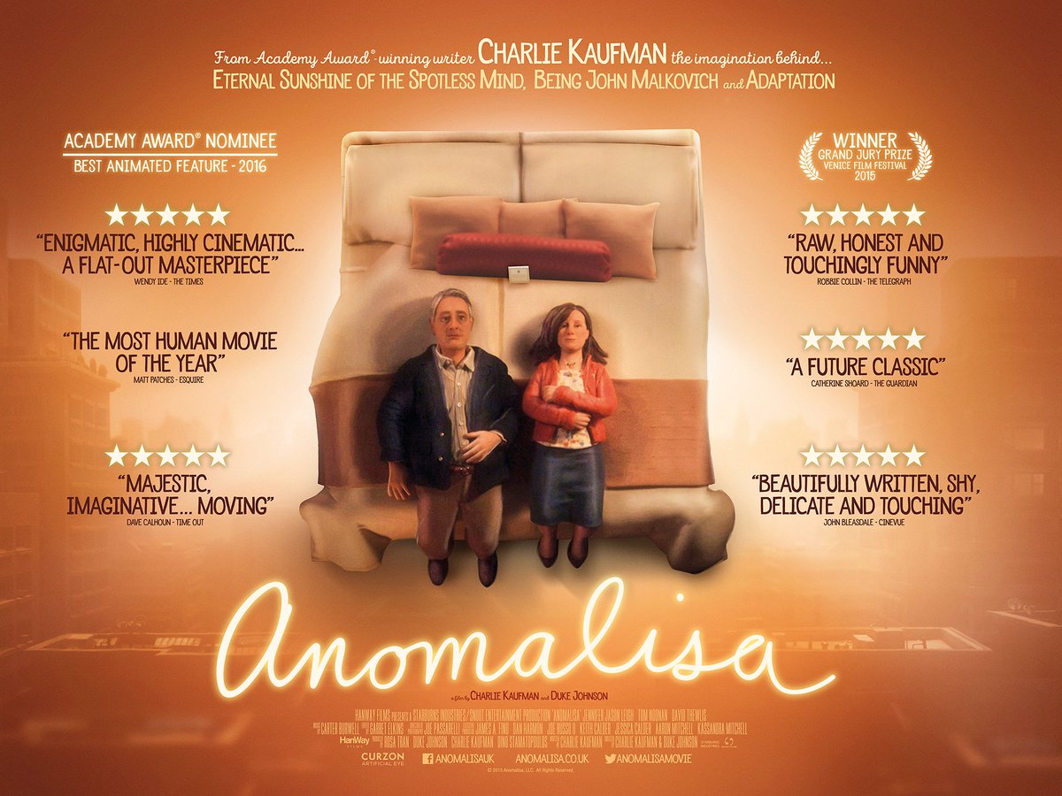 CurzonBbury's tweet photo. #CharlieKaufman's #Anomalisa returns to #PremiumScreen for a week with daily shows at10.30am https://t.co/izpWO3dgnX https://t.co/Zu5WpDGZbX