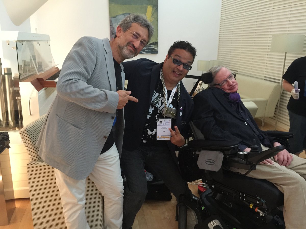 StarmusFestival's tweet photo. .@mchawking with #StephenHawking, Garik Israelian and @neiltyson at #Starmus2016 https://t.co/gepFIEpplf