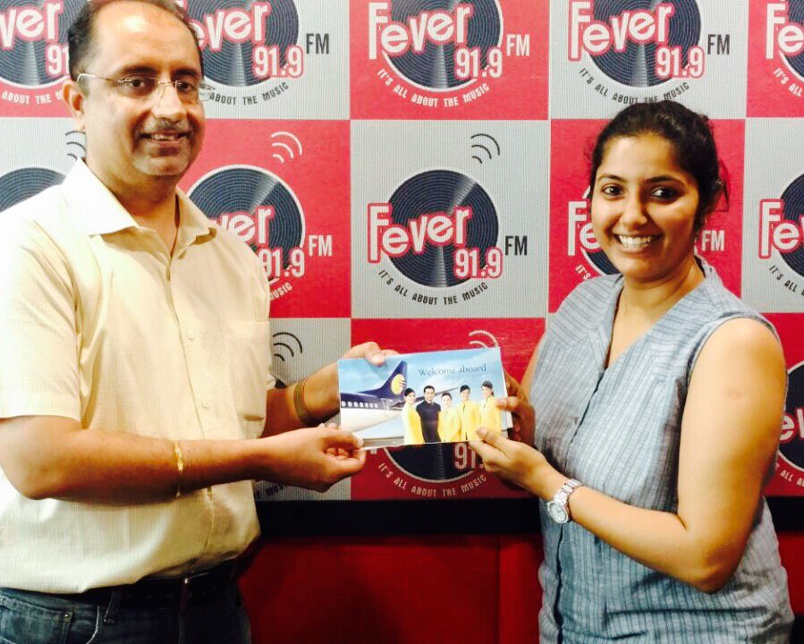 RJSindo's tweet photo. Gave away couple return tickets from anywhere in d country to Mr.Jagadish courtesy @jetairways #Getmoreday #Feverfm https://t.co/RloMVoAS42