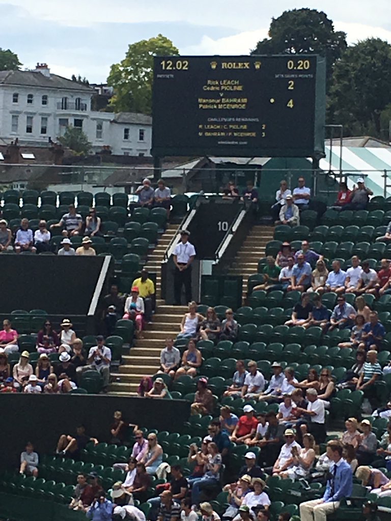 MrsCEngelbrecht's tweet photo. #FantasticlyEntertaining #Wimbledon #Court2 #PatrickMcenroe #MansourBahrami #RickLeach CedricPuoline #LoveTennis https://t.co/KgPVVo3Vtt