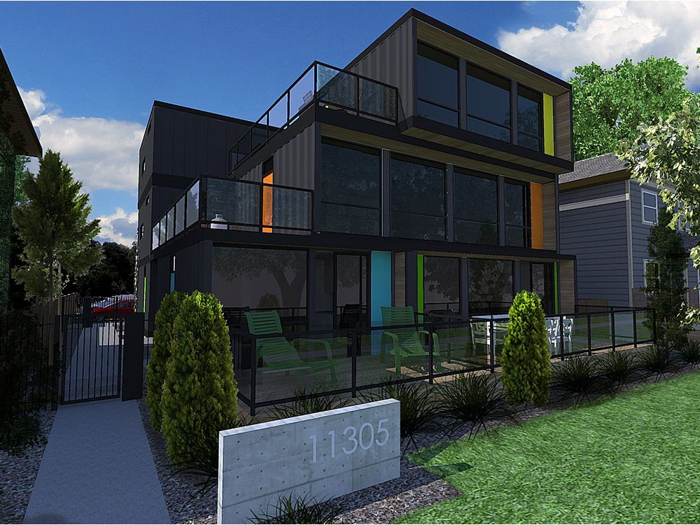 New container housing project welcome in Edmonton's Boyle Street neighbourhood. ow.ly/4FwQ3020OBB #yeg
